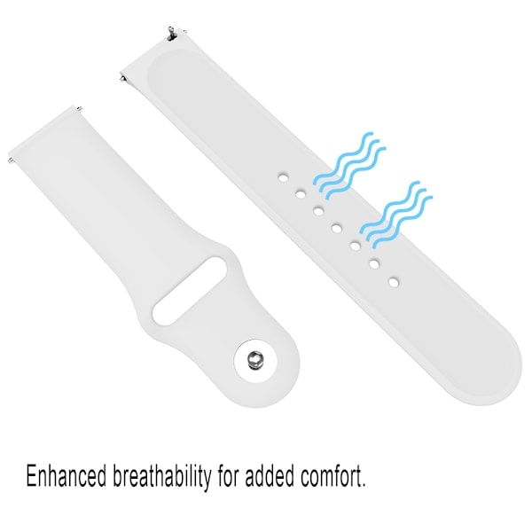 Stilrent silikonarmband med spänne i rostfritt stål för Active 3 Move HR-klocka (Vit)