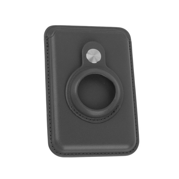 Magnetisk kort pungholder til Magsafe Tracker Taske til IOS Locator 2 i 1 Læder beskyttelsescover til Iphone Sort
