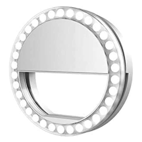 Selfie-lys for iPhone Android, bærbar klips-på-ring, selfie-lys med 36 oppladbare LED