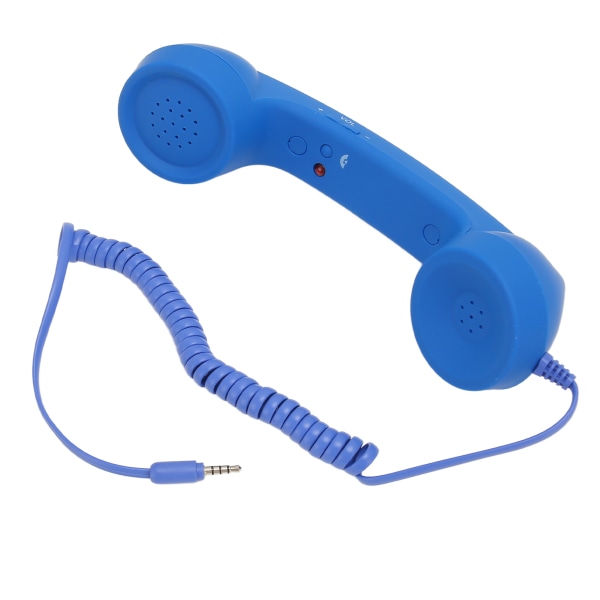 Matkapuhelinluuri, 3,5 mm:n pistoke Retro Säteilynkestävä Langallinen puhelinluurivastaanotin älypuhelimelle Tietokone Sininen