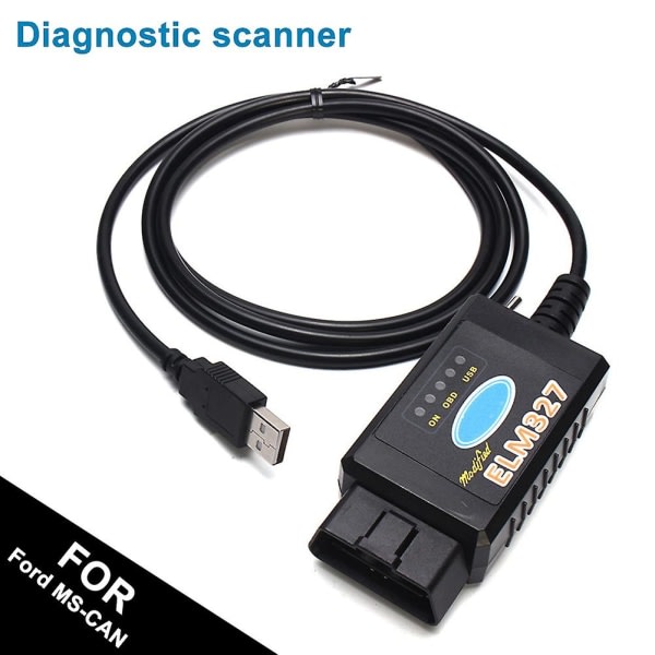 Elm327 USB Obd2 Modifierat diagnostisk skannerverktøy for Ford Ms-can Hs-can Mazda