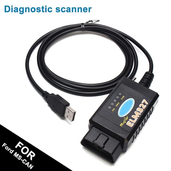 Elm327 USB Obd2 Modifierat diagnostiskt skannerverktyg för Ford Ms-can Hs-can Mazda