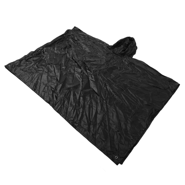 Luktfri vattentät regnkappa Mjuk vattentät mantel Svart PU-belagd regnrock för utomhusbruk
