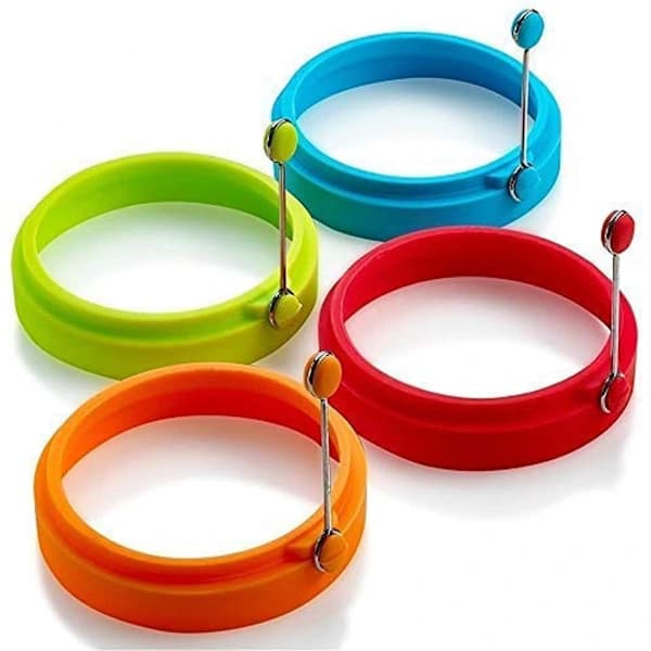 Silikon eggringer, non-stick eggringer, eggkokeringer, perfekt form for stekte egg eller pannekakeringer