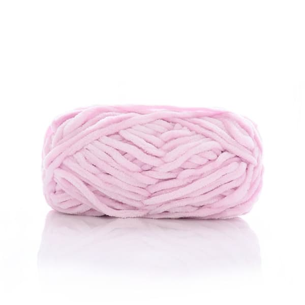 Chenille sammetsgarn Chunky stickade kardade trådar LJUSROSA