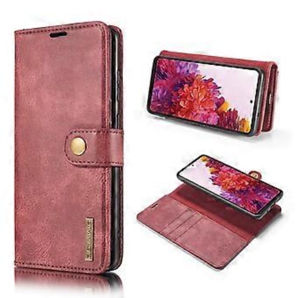 DG.MING Aftagelig 2-i-1 Split Læder Wallet Shell PC Bagside Cover til Samsung Galaxy S20 FE 4G 5G S2
