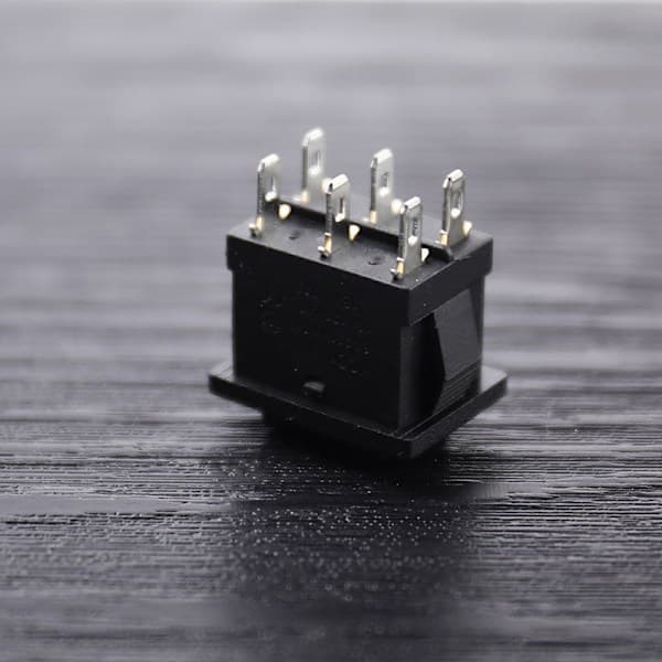 KCD2 Mini Sort 6PIN On/Off/On Vippekontakt Båd Vippekontakt Sort