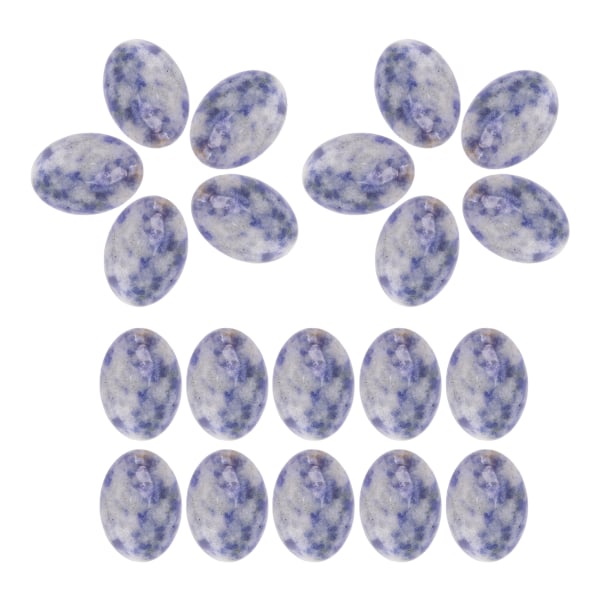 20 stk ovale cabochon bærbare flatback smykker gjør DIY myk steinperle for ring halskjede blå