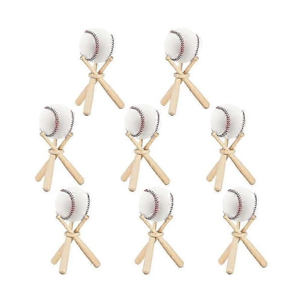 8 Sæt Baseballstativ Baseballholder Til Bolde Display Baseballbat Træstativ Holder Display Baseball