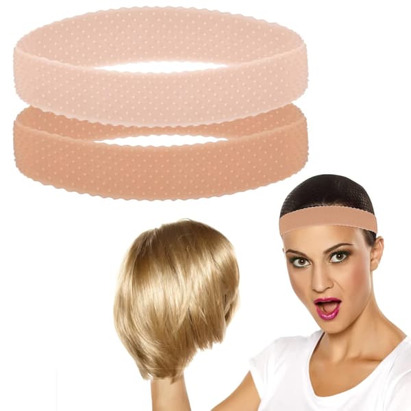 2-pack silikonperukband med halkfria sömlösa perukklämmor