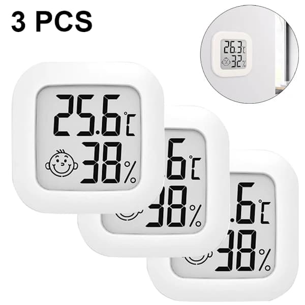 3-pak Digitalt Indendørs Termometer og Hygrometer med Display