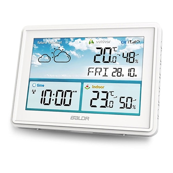 Väderstation med display BD-909 vit