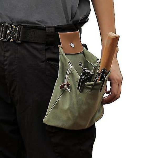 Foderpose Læder Canvas Foldbar Taske Camping Foderpose Green