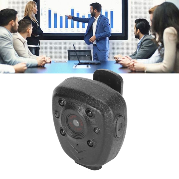 Kroppskamera Bärbar Lättvikts HD 1080P Night Vision Intelligent Ljud Video Kroppsbärbar kamera för konferens 16GB