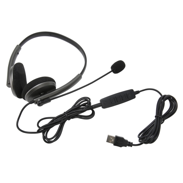 Call Center Headset Multifunktionelt Stilfuldt støjreducerende HD Opkald Høreværn Telefon Headset Space Grå USB