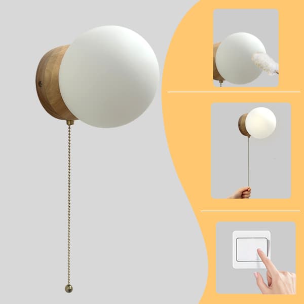 Modern Vit Glas Vägglampa G9 Minimalistisk Väggbelysning för Sovrum