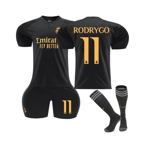 (Real Madrid 2023/24 Rodrygo #11 Third Soccer Jersey Kits L(175-180CM)