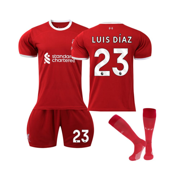 (2023/24 Liverpool hemmatröja #23 Luis Diaz Fotbollströja för barn Vuxna 16(90-100CM)