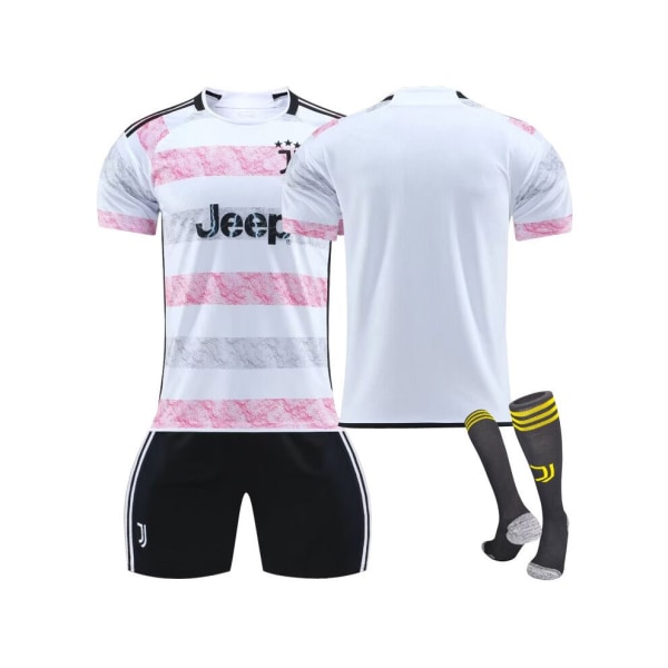 (Juventus 2023/2024 bortatröja #7 Chiesa fotbollströjasatser för barn, vuxna M(170-175CM)