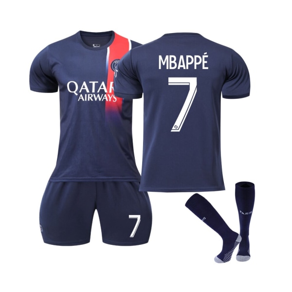 (Paris Saint-Germain 2023/2024 Mbappe #7 hemmafotbollströja 26(145-150CM)