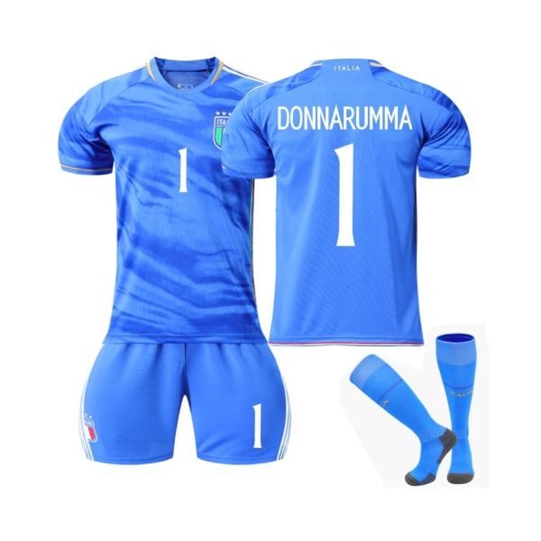 (Italien hemmatröja 2023/24 Donnarumma #1 fotbollströjasatser för barn, vuxna 20(110-120CM)