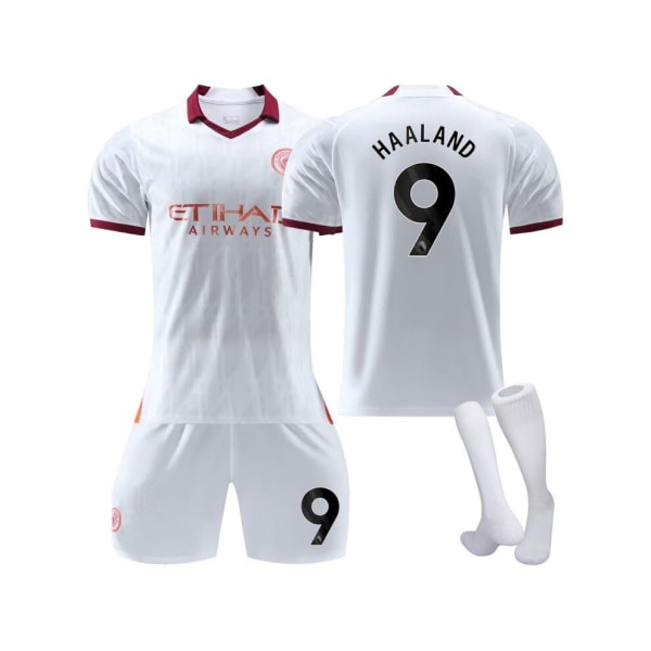 (2023/24 Manchester City Away #9 Haaland fotbollströjasatser för barn, vuxna # 5