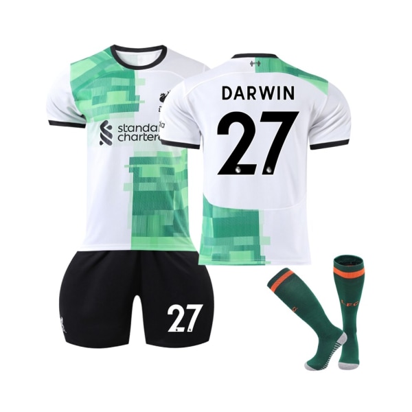 (2023/24 Liverpool bortatröja #27 Darwin fotbollströja för barn, vuxna M(170-175CM)