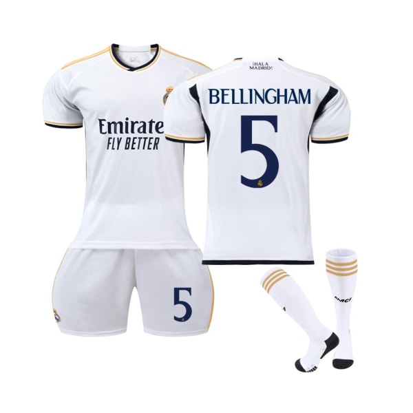 (Real Madrid 2023/24 hemmatröja Bellingham No.5 Fotbollströja Set 16(90-100CM)