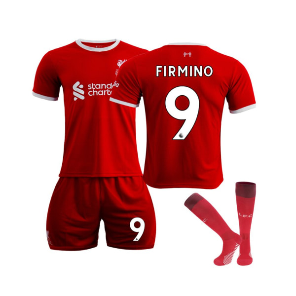 (2023/24 Liverpool hemmatröja #9 Firmino set Beige 27
