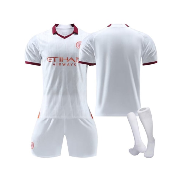 (2023/24 Manchester City bortalag fotbollströja kit för barn, vuxna 24(130-140CM)