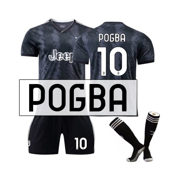 Juventus 22/23 bortatröja Pogba No.10 fotbollströja 3-delade kit för barn Vuxna 28(150-155CM)