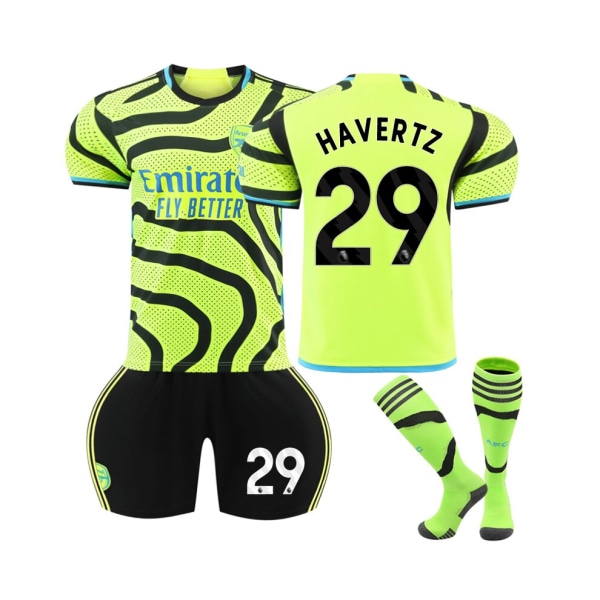 ( 2023/24 Arsenal bortatröja #29 Havertz Fotbollströja Kit för barn Vuxna 16(90-100CM)