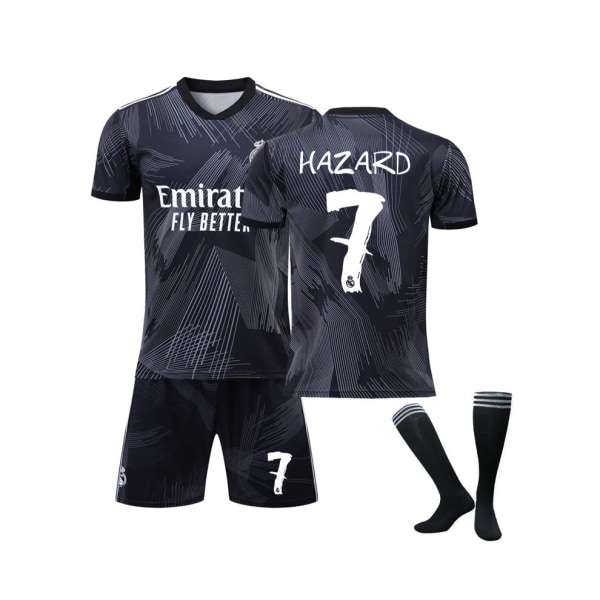 (Real Madrid 120-årsjubileum Y3 Joint Jersey Hazard No.7 Fotbollströja 3-delade kit för barn Vuxna 24(140-145CM)