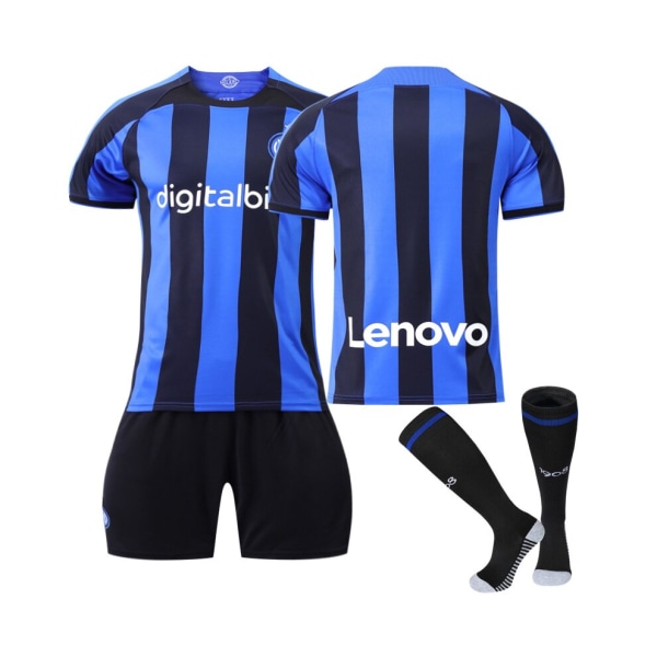 ( Inter Milan 22/23 hemmatröja fotbollströja 3-delade kit för barn Vuxna 22(130-135CM)