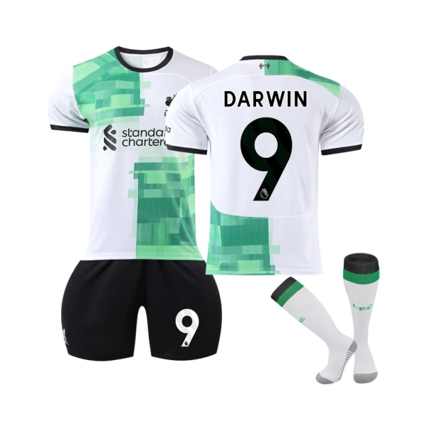 (2023/24 Liverpool bortatröja #9 Darwin set 24(140-145CM)