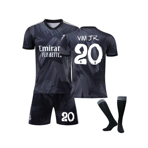 (Real Madrid 120-årsjubileum Y3 Joint Jersey Vini JR. No.20 Fotbollströja 3-delade kit för barn Vuxna 28(150-155CM)