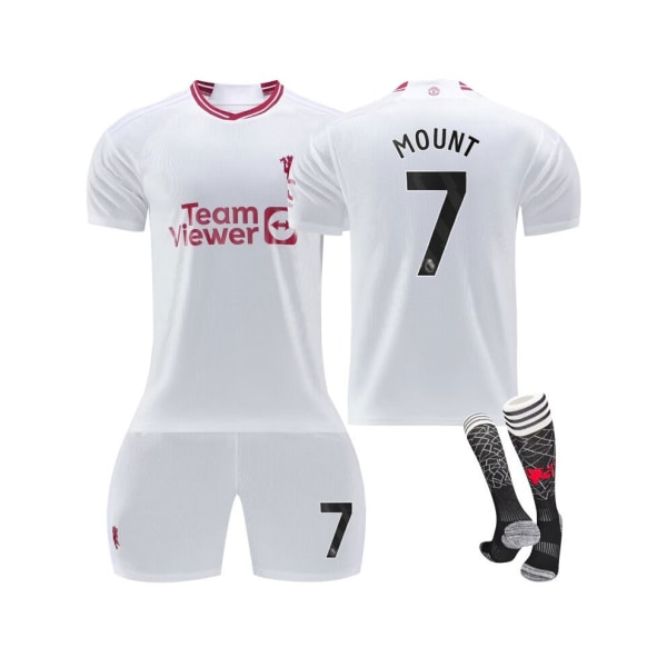 ( 2023/24 Manchester United Third Shirt #7 Mount Fotbollströja Kit för barn Vuxna 20(110-120CM)