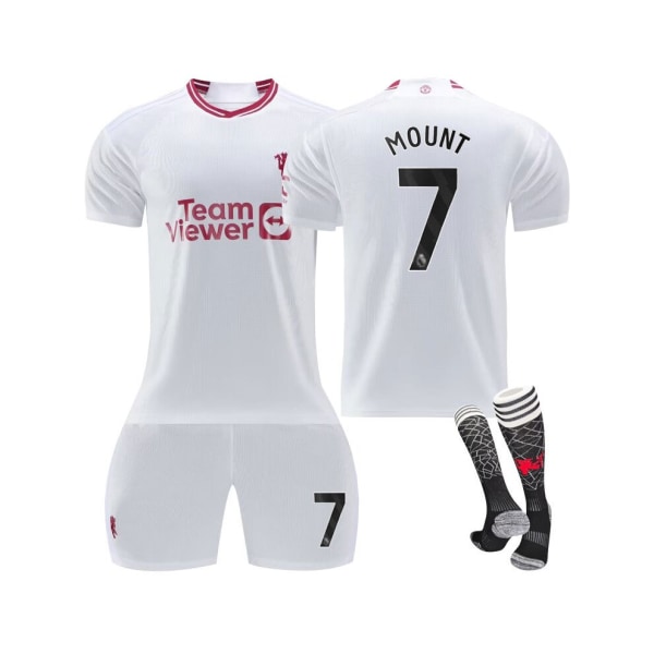 ( 2023/24 Manchester United Third Shirt #7 Mount Fotbollströja Kit för barn Vuxna L(175-180CM)