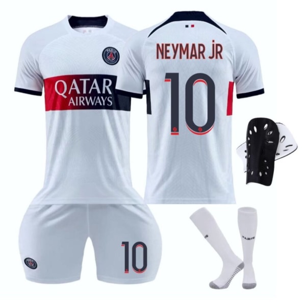 (MBAPP 7, ) 2023-2024 Paris borta fotbollströja med strumpor med knäskydd Light Gray,5XL