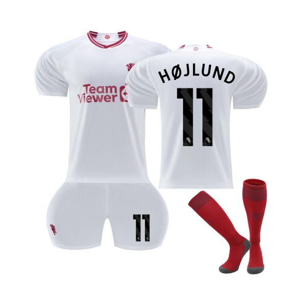 (2023/24 Manchester United Third Shirt #11 Rasmus Højlund Fotbollströja 24(140-145CM)