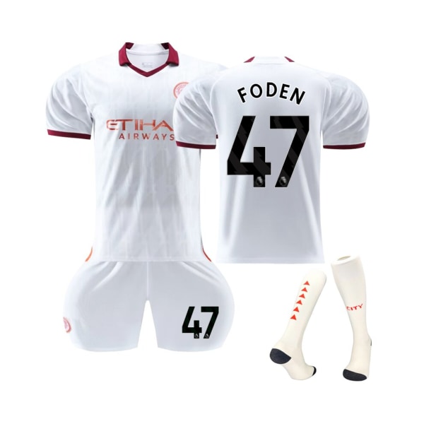 (2023/24 Manchester City Borta #47 Foden Fotbollströja 28(150-160CM)