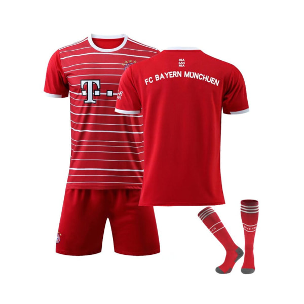 (Bayern München 22-23 Hemmalag fotbollströja 3-delade kit för barn Vuxna 26(145-150CM)