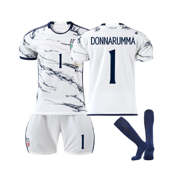 (Italy Away Jersey 2023/24 Donnarumma #1 Fotbollströja Kit för barn Vuxna L(175-180CM)