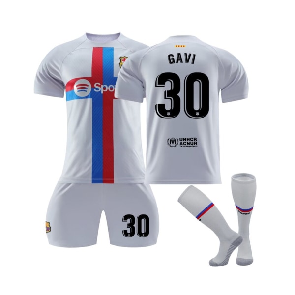 FC Barcelona 2022/23 Stadium tredje tröja Gavi No.30 Fotbollströja 3-delade kit för barn Vuxna 18(100-110CM)