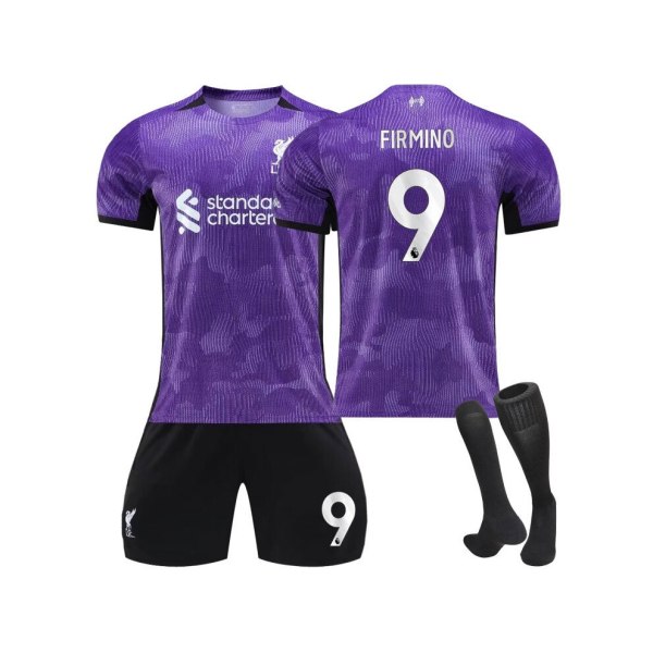 ( 2023-2024 New Purple Second Away #9 Firmino fotbollströja Fotbollströja Kit för barn Vuxna M(170-175CM)