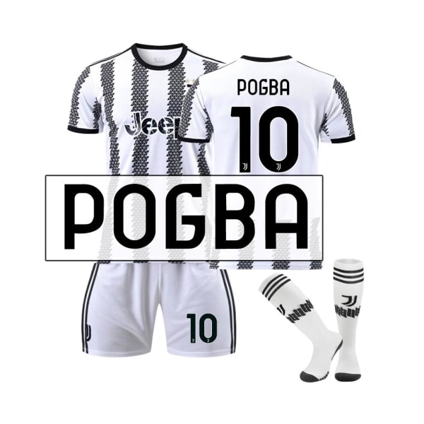 (Juventus hemmatröja 2022/23 Pogna No.10 fotbollströja 3-delade kit för barn Vuxna 20(115-125CM)