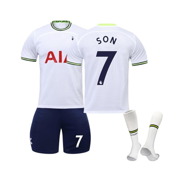 (Tottenham Hotspur hemmatröja 2022/23 Son No.7 fotbollströja 3-delade kit för barn Vuxna 24(140-145CM)