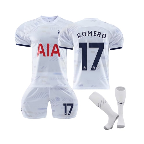 (2023/24 Tottenham Hemma #17 Romero Fotbollströja Set 28(150-155CM)