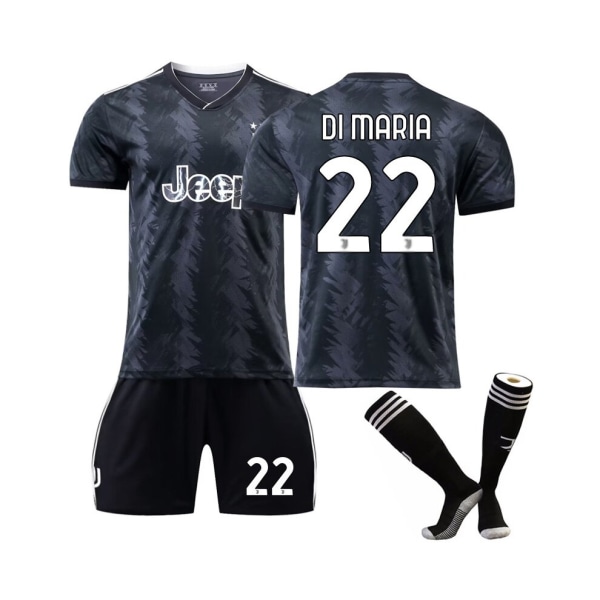 Juventus 22/23 bortatröja Di Maria No.22 Fotbollströja 3-delade kit för barn Vuxna 20(115-125CM)