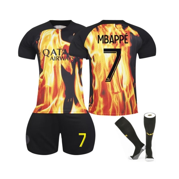 ( 2023/24 Paris Special Joint #7 Mbappe Flame Edition fotbollströjasatser för barn Vuxna 28(150-160CM)